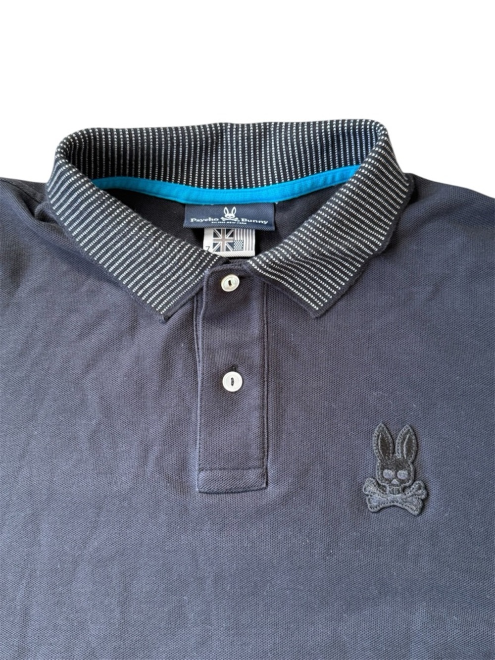 Psycho Bunny Polo Shirt Men's Size 7 XL  Blue Classic 100% Pima Cotton